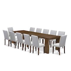 13 Pieces Extendable Dining Set Includes a Rectangle Kitchen Table