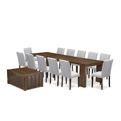 14 Pieces Extendable Dining Set Includes a Rectangle Kitchen Table