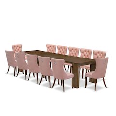 13 Pieces Extendable Dining Set Includes a Rectangle Kitchen Table