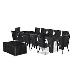 14-piece Kitchen Table Set a Rectangular Dining Table with a coffee Table