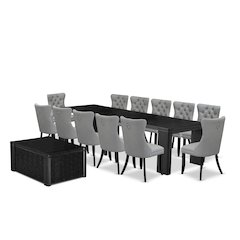 14-piece dinner table set a rectangular modern kitchen table