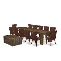 14 Pieces Extendable Dining Set Includes a Rectangle Kitchen Table