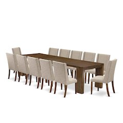 13 Pieces Extendable Dining Set Includes a Rectangle Kitchen Table