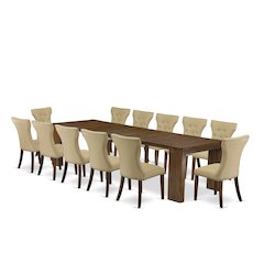 13 Pieces Extendable Dining Set Includes a Rectangle Kitchen Table