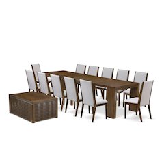 14 Pieces Extendable Dining Set Includes a Rectangle Kitchen Table