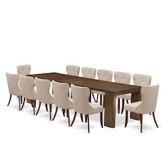 13 Pieces Extendable Dining Set Includes a Rectangle Kitchen Table
