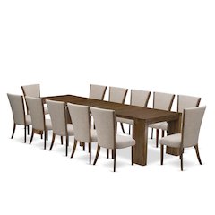13 Pieces Extendable Dining Set Includes a Rectangle Kitchen Table