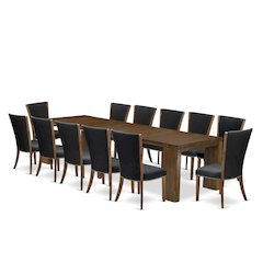 13 Pieces Extendable Dining Set Includes a Rectangle Kitchen Table