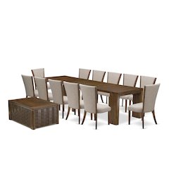 14 Pieces Extendable Dining Set Includes a Rectangle Kitchen Table