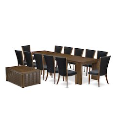 14 Pieces Extendable Dining Set Includes a Rectangle Kitchen Table
