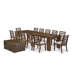 14 Pieces Extendable Dining Set Includes 1 Rectangle Kitchen Table