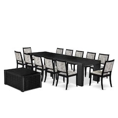 14-piece Dining Room Table Set a Rectangular Kitchen Table with a coffee Table