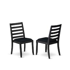 Dining Room Chair with Black Linen Fabric and upholstered back