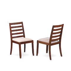 Dining Room Chair with Light Tan Linen Fabric and upholstered back