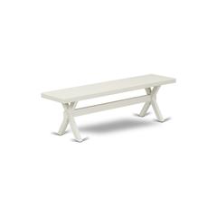 East West Furniture XB026 X-Style Modern Dining Room Bench with Wood Seat, 60x15x18 Inch