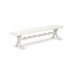 East West Furniture X-Style Modern Dining Bench with Wood Seat, 72x15x18 Inch, XB027