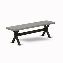East West Furniture X-Style Modern Dining Room Bench with Wood Seat, 60x15x18 Inch, XB696
