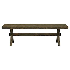 Wooden Dining Bench with X-Style Base for Kitchen and Dining Room