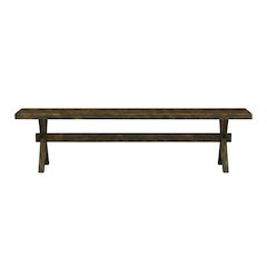 Solid Wood Dining Bench with X-Style Base for Dining Room, Brown/Brown