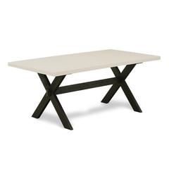 Dining Table Wire brushed Black & Linen White, XT627