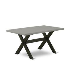 East West Furniture X-Style Mid-Century Modern Dining Rectangle Wooden Table Top with Stylish Legs, 36x60 Inch, XT696