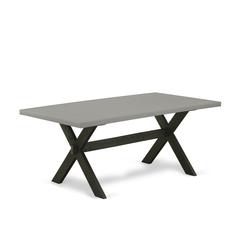East West Furniture X-Style Kitchen Dining Rectangle Solid Wood Table Top with Stylish Legs, 40x72 Inch, XT697