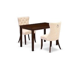 3 Piece Dining Room Furniture Set Contains a Rectangle Solid Wood Table