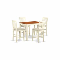 YAVN5-WHI-C 5 Pc counter height set - Dining Table and 4 counter height Dining chair.