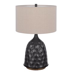 150W 3 Way Oskaloosa Metal Table Lamp With Drum Shade