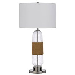 150W 3 Way Everett Bubbled Glass Table Lamp