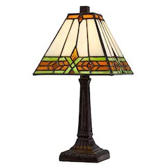 40W Metal/Resin Tiffany Accent Lamp With Inline Switch