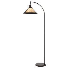 60W Downbridge Adjustable Metal Floor Lamp With Mica Shade