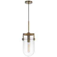 Stovall 60W Metal/Glass/Birch Wood Pendant Light