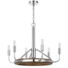 Saluda 60W X 6 Metal Chandelier And A Gu10 6W Led Downlight (Led Bulb Included)