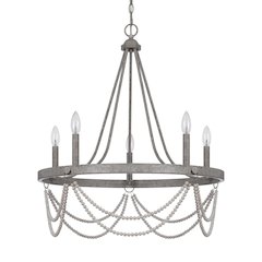 60W X 5 Anniston Beaded Metal Chandelier