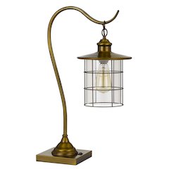 Silverton Desk Lamp With Glass Shade (Edison Bulb Included)