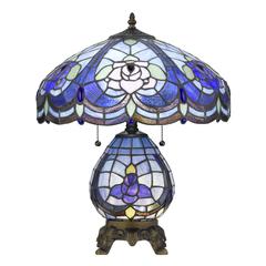 60W X 2 Tiffany Table Lamp With 7W Night Light