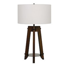 150W 3 Way Bilzen Ash Wood Tripod Table Lamp