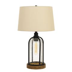 Ciney Glass/Metal/Pine Wood Table Lamp