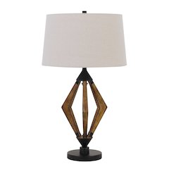 Valence 150W 3 Way Metal/Pine Wood Table Lamp