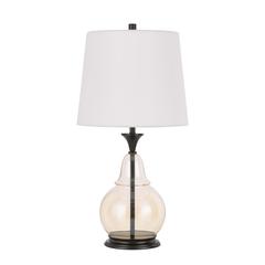 150W 3 Way Kittery Glass Table Lamp With Hardback Fabric Shade