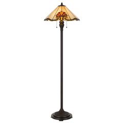 60W X 2 Tiffany Table Lamp With Pull Chain Switch With Metal And Resin Lamp Body
