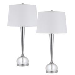 150W 3 way Wellesley crystal table lamp with hardback fabric shade. Priced and sold as pairs