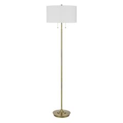 Kendal Metal Floor Lamp With Pull Chain Switch, Drum Fabric Shade