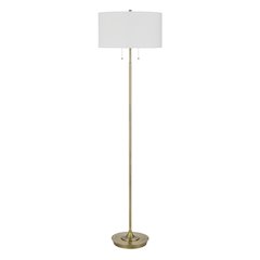 Kendal Metal Floor Lamp With Pull Chain Switch, Drum Fabric Shade