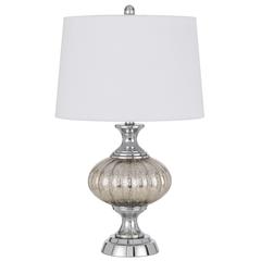 Ossona Metal/Glass Table Lamp With Hardback Taper Drum Shade