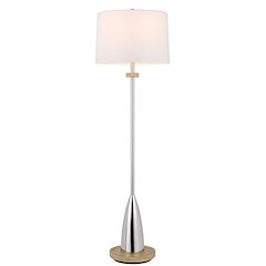 150W 3 Way Lockport Metal Floor Lamp With Rubber Wood Base