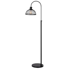 60W Lewiston Metal Downbridge Adjustable Floor Lamp With Mesh Shade