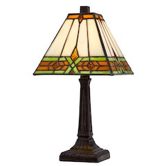 40W Metal/Resin Tiffany Accent Lamp With Inline Switch