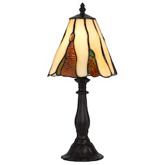 40W Metal/Resin Tiffany Accent Lamp With Inline Switch